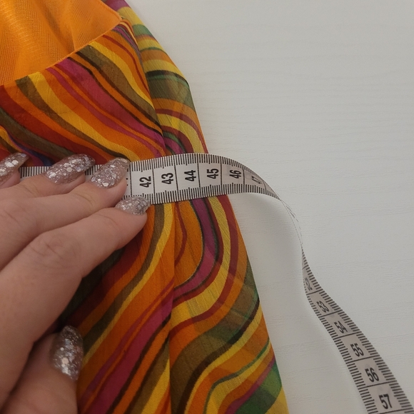 2/20 Nado Backless Halter Blouse | Striped Hippie Boho Top | Size Medium - Picture 6 of 7